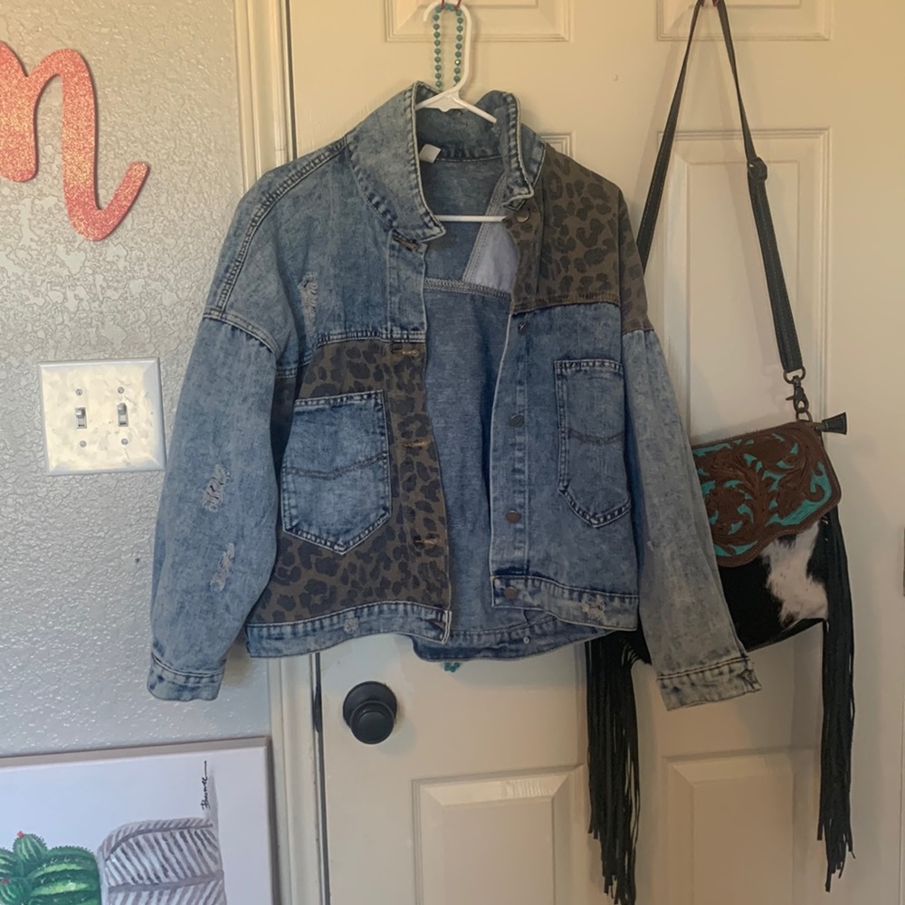 cheetah denim jacket!
